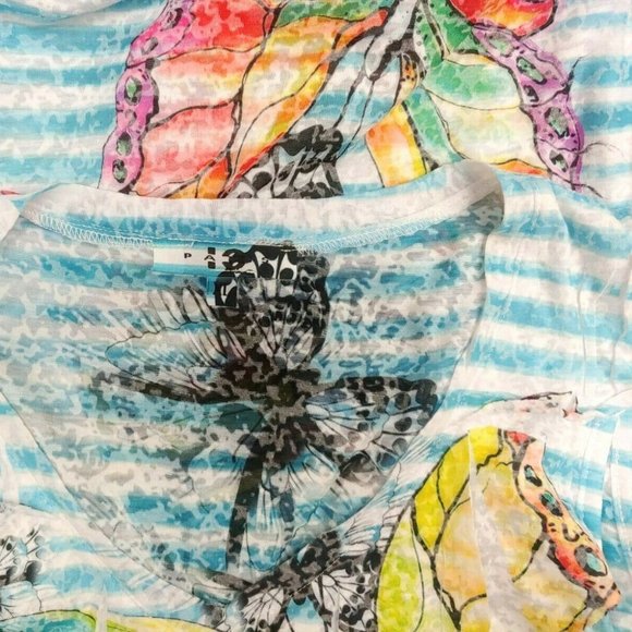 Paris Striped Butterfly Print Ruffled Tank - Picture 6 of 7